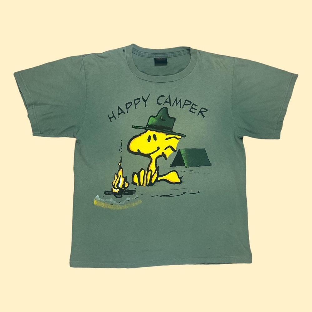 Vintage Changes Snoopy Peanuts Happy Camper Large T-Shirt